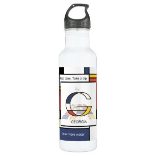 Atemberaubende Neoplastik Art Monogramm. Buchstabe Edelstahlflasche