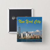Atemberaubende New York City USA Button (Vorne & Hinten)