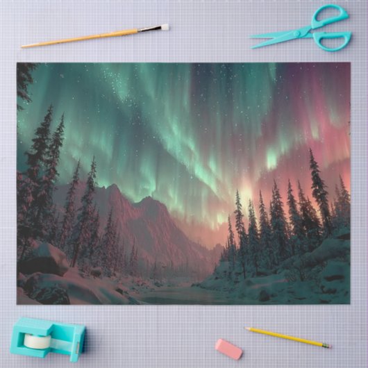 Atemberaubende Nordlichter Seidenpapier (Basteln)