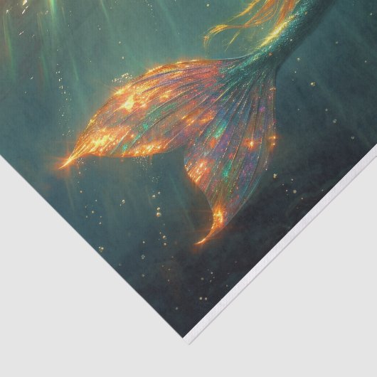 Atemberaubende opaleszente Meerjungfrau in den Wel Seidenpapier (Ausschnitt)