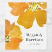 Atemberaubende Orangefarbene Blume Weinetikett (Einzelnes Label)