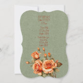 Atemberaubende Orangen- und Grünblütendusche Einladung (Rückseite)