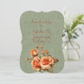 Atemberaubende Orangen- und Grünblütendusche Einladung (Stehend Vorderseite)