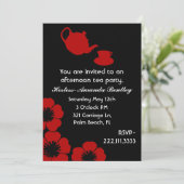 Atemberaubende Party Einladung aus schwarzem und r (Stehend Vorderseite)