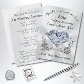 Atemberaubende Personalisierte 60. Diamond Einladu Einladung