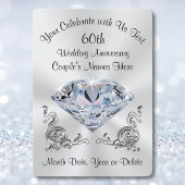 Atemberaubende Personalisierte 60. Diamond Einladu Einladung