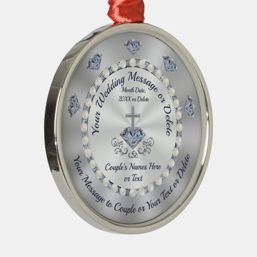 Atemberaubende Personalisierte, Christliche Hochze Ornament Aus Metall (Rechts)