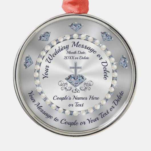 Atemberaubende Personalisierte, Christliche Hochze Ornament Aus Metall (Vorne)