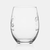 Atemberaubende personalisierte Hochzeit Weinglas Ohne Stiel (Links)