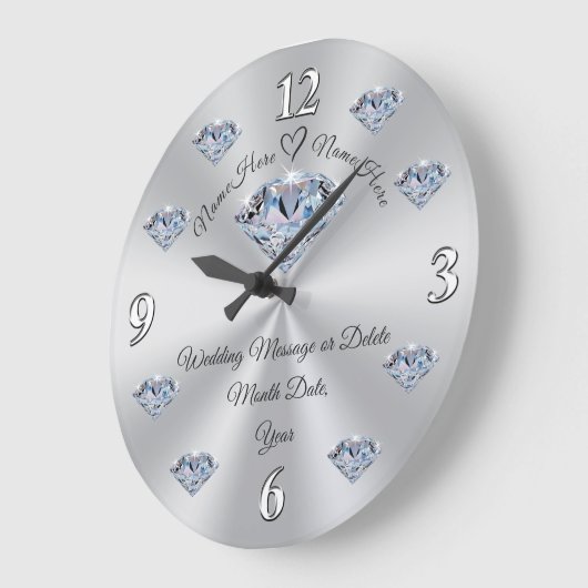 Atemberaubende Personalisierte Hochzeitspräsentati Große Wanduhr (Winkel)