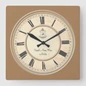 Atemberaubende Personalisierte Jubiläumsuhren Quadratische Wanduhr (Vorderseite)