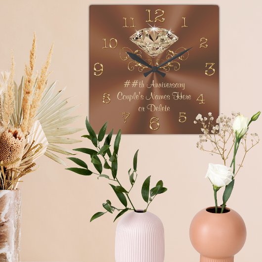 Atemberaubende Personalisierte Jubiläumsuhren Quadratische Wanduhr