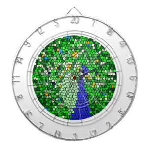 Atemberaubende Pfauenmosaikgeschenke Dartscheibe