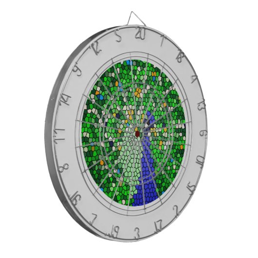 Atemberaubende Pfauenmosaikgeschenke Dartscheibe (Vorderseite Links)