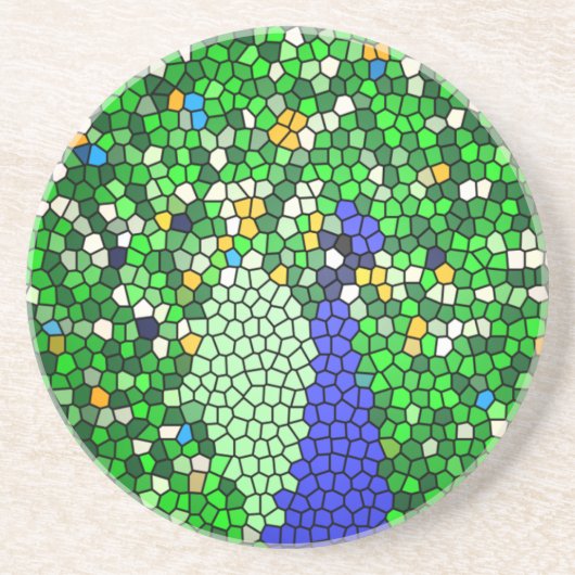 Atemberaubende Pfauenmosaikgeschenke Getränkeuntersetzer (Vorne)