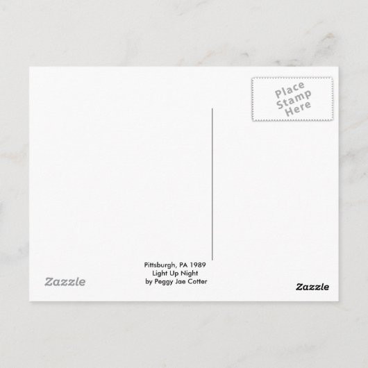 Atemberaubende Pittsburgh Postkartenabendansicht Postkarte (Rückseite)