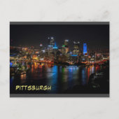 Atemberaubende Pittsburgh Postkartenabendansicht Postkarte (Vorderseite)