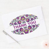 🤩 💜 Atemberaubende polnische Folk Wycinanki Ovaler Aufkleber (Umschlag)