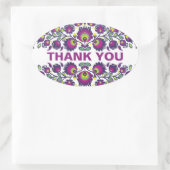 🤩 💜 Atemberaubende polnische Folk Wycinanki Ovaler Aufkleber (Tasche)