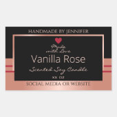 Atemberaubende Produktverpackung Etikett Schwarze Rechteckiger Aufkleber (Vorderseite)