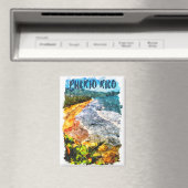 Atemberaubende Puerto Rico Wasserfarben Strand Lan Magnet (In Situ (Geschirrspüler))