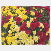 Atemberaubende Red Gold Herbst Chrysanthema Blume Fleecedecke (Vorderseite (Horizontal))