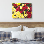 Atemberaubende Red Gold Herbst Chrysanthema Blume Leinwanddruck (Insitu (Schlafzimmer))