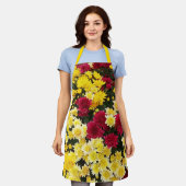 Atemberaubende Red Gold Herbst Chrysanthema Blume Schürze (Getragen)