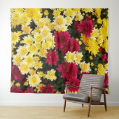 Atemberaubende Red Gold Herbst Chrysanthema Blume Wandteppich (Beispiel (Horizontal))