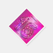 Atemberaubende rosa Edelsteinnumerierung Sweet 16 Serviette (Ecke)