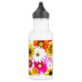 Atemberaubende, rosa gelbe Blütenmuster Edelstahlflasche (Rechts)