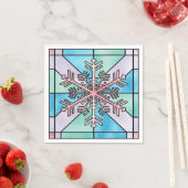 Atemberaubende rosa Schneeflocke Serviette (Beispiel)