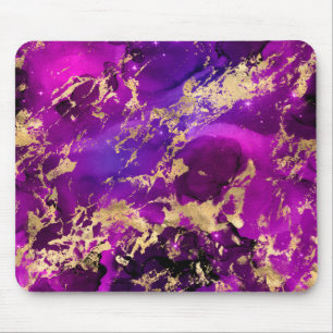 Atemberaubende Rosa- und Goldmarmorgalaxie Mousepad