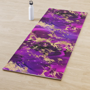 Atemberaubende Rosa- und Goldmarmorgalaxie Yogamatte