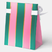 Atemberaubende rosa und grüne moderne Streifen Geschenkschachtel (Rückseite)