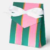 Atemberaubende rosa und grüne moderne Streifen Geschenkschachtel (Vorderseite)