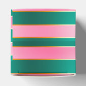 Atemberaubende rosa und grüne moderne Streifen Geschenkschachtel (Oben)