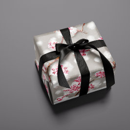 Atemberaubende Rosa- und Silberkirschblüten drucke Geschenkpapier Set
