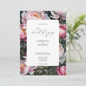 Atemberaubende Rosa- und Weißspitzen Hochzeit Einladung (Stehend Vorderseite)