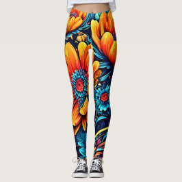 Atemberaubende Rose Blumenfarbe Leggings