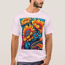 Atemberaubende Rose Blumenfarbe T-Shirt