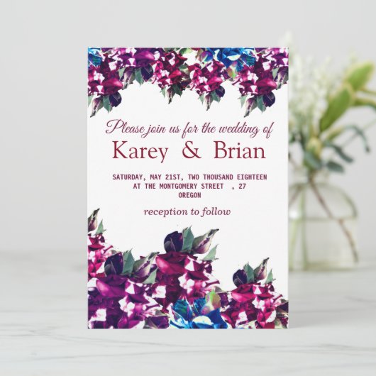 Atemberaubende Rose Blumenzettel Einladung (Stehend Vorderseite)