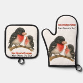 Atemberaubende Rose Brustkorb Ofenhandschuh & Topflappen-Set (Vorderseite)