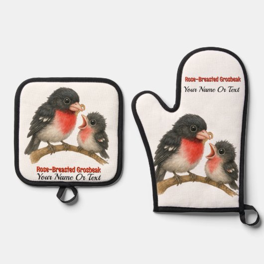 Atemberaubende Rose Brustkorb Ofenhandschuh & Topflappen-Set (Vorderseite)