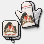 Atemberaubende Rose Brustkorb Ofenhandschuh & Topflappen-Set (Vorderseite/Rückseite)