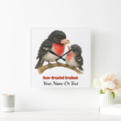 Atemberaubende Rose Brustkorb Quadratische Wanduhr (Zuhause)