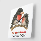 Atemberaubende Rose Brustkorb Quadratische Wanduhr (Winkel)