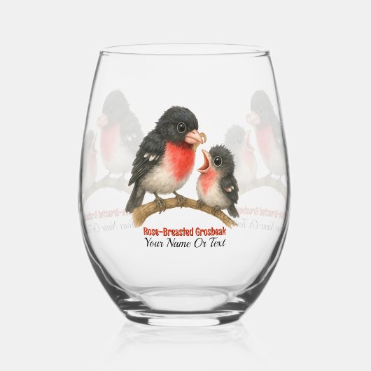 Atemberaubende Rose Brustkorb Weinglas Ohne Stiel (Vorderseite)