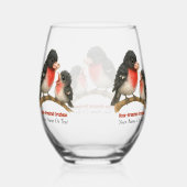 Atemberaubende Rose Brustkorb Weinglas Ohne Stiel (Rückseite)