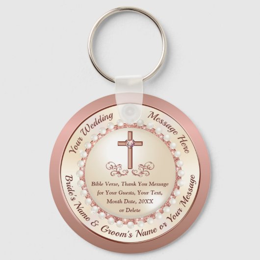 Atemberaubende Rose Gold, Christliche Gastgeschenk Schlüsselanhänger (Vorderseite)